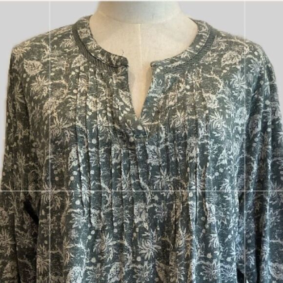 Lucky Brand NWOT Green Floral Patterned Tunic Top 2X - Picture 3 of 7